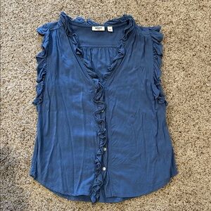 Dylan Blue Ruffled Blouse